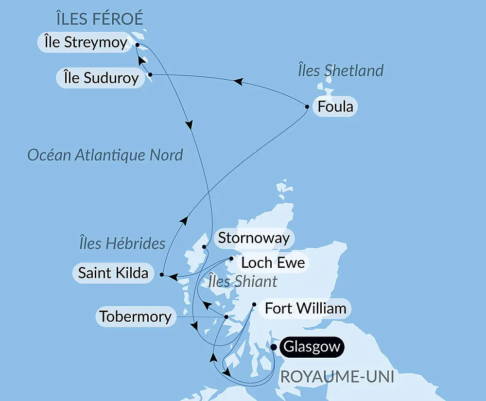 Carte de l'itinéraire