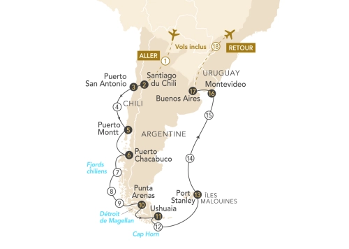 Carte de l'itinéraire